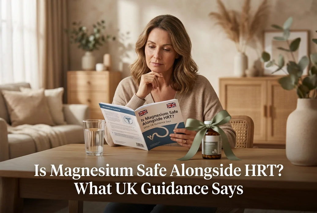 Professional header image for industry analysis: Is Magnesium Safe Alongside HRT? What UK Guidance Says
