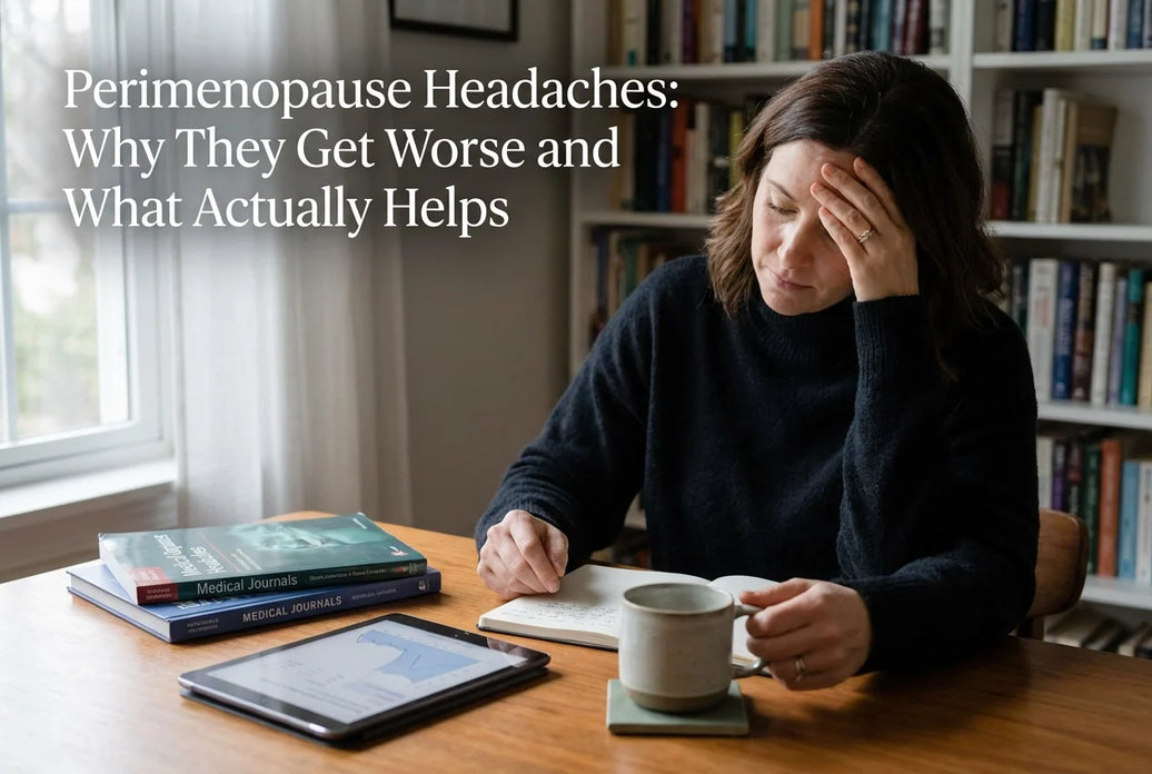Professional header image for industry analysis: Perimenopause Headaches: Why They Get Worse and What Actu...